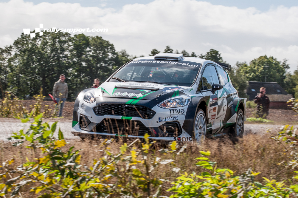 Hans Weijs Jr. (Ford Fiesta Rally2) in action during the Hellendoorn Rally 2022. He finished P2 behind Lefebvre but moved up to the championship lead of the 2022 Dutch Championship.